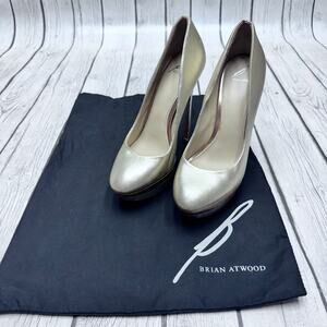 Brian Atwood Metallic Gold Stilettos Size 7 1/2